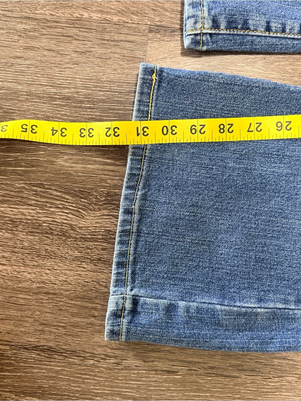 Vintage Levi's 519 Blue flare Denim Jeans with Red Rose & Wing size 11 Women’s - Picture 14 of 15